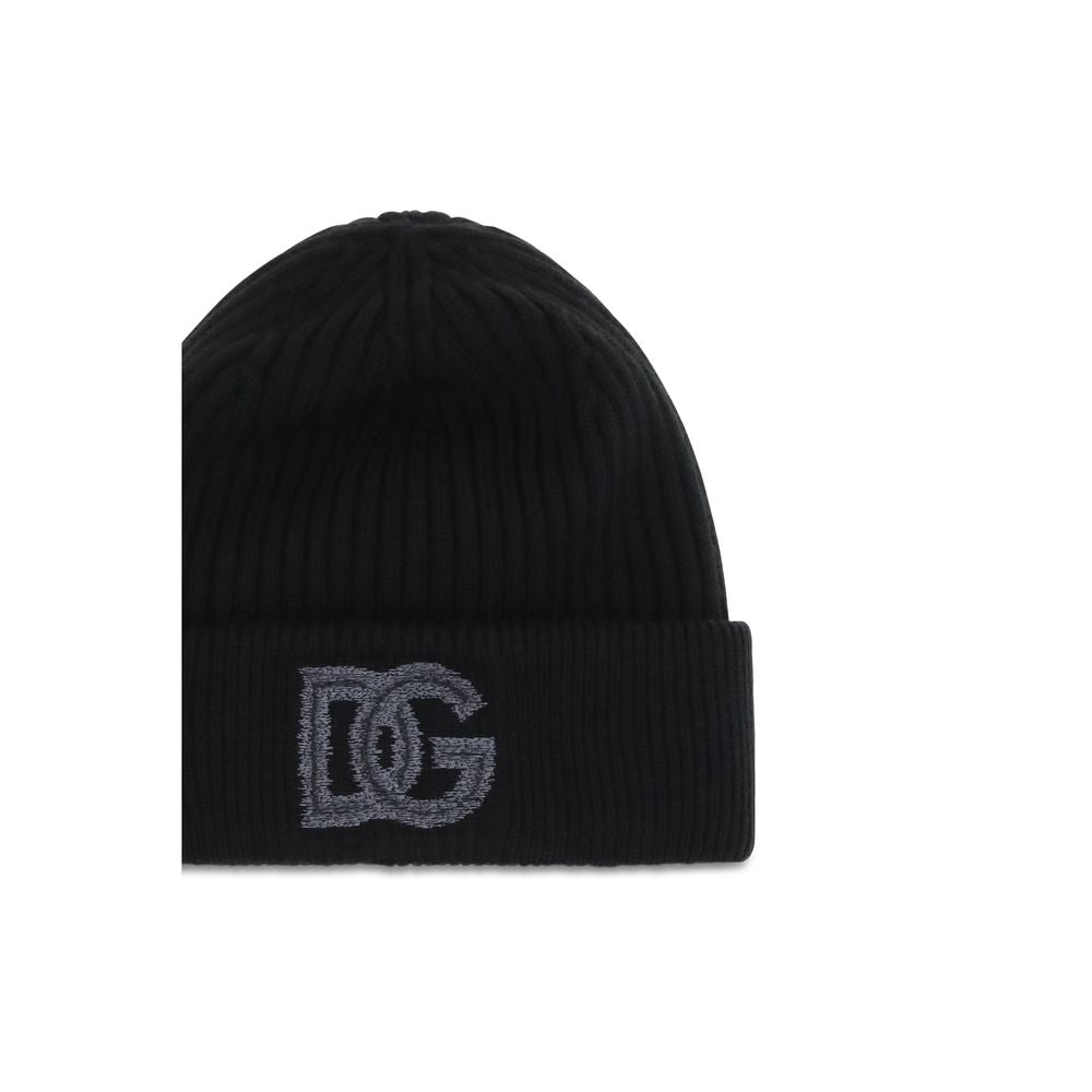 Dolce & Gabbana Black Wool Beanie