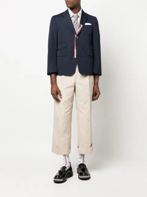 Thom Browne single-breasted cropped-sleeve blazer