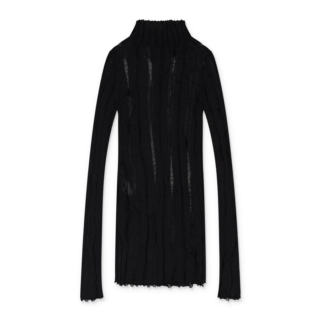 BLACK GRUNGE HIGH NECK TURTLENECK SWEATER