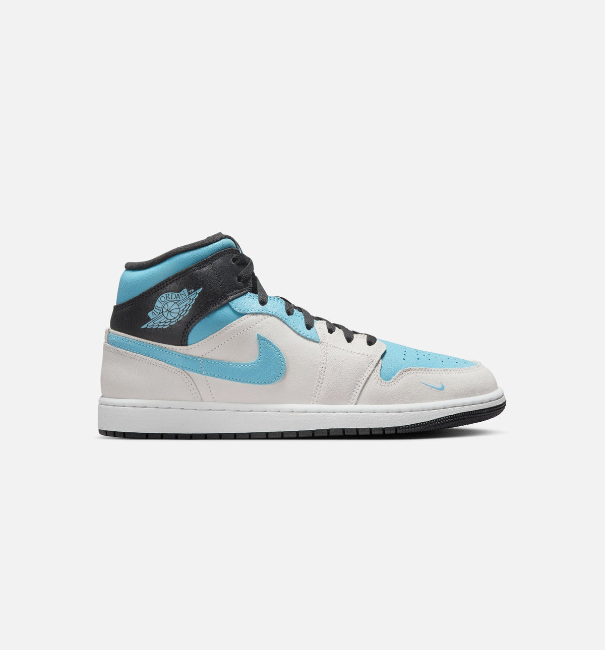 Air Jordan 1 Mid SE Men's Lifestyle Sneakers - Summit White/Blue Chill/Black