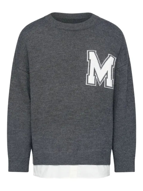 MM6 Maison Margiela two-in-one varsity knit sweater