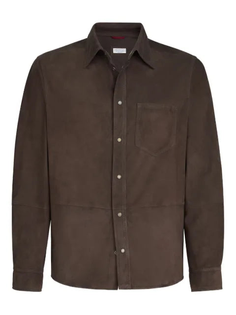 Brunello Cucinelli suede shirt jacket