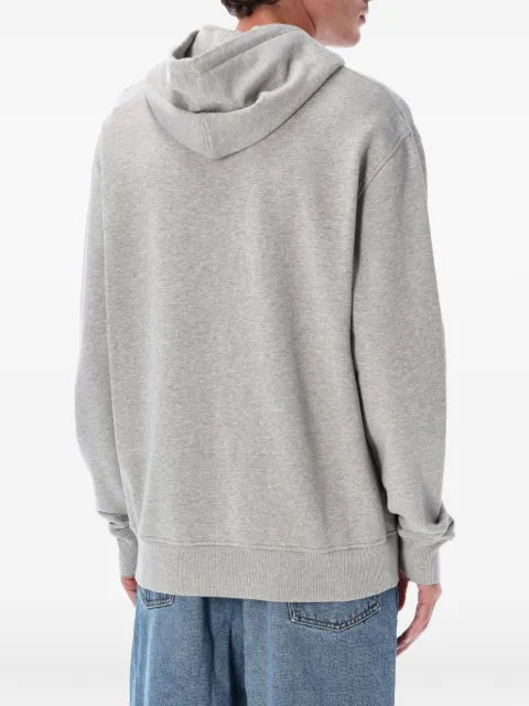 AMI Paris grey cotton hoodie with Ami de Coeur