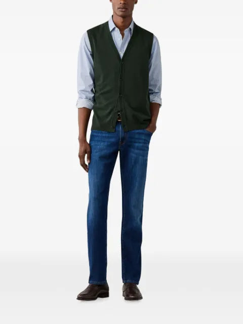 Hackett London button-up sleeveless cardigan