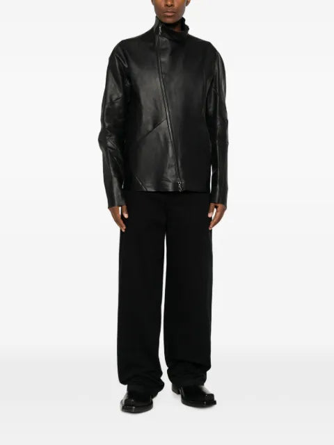 Leon Emanuel Blanck asymmetric-zip leather jacket