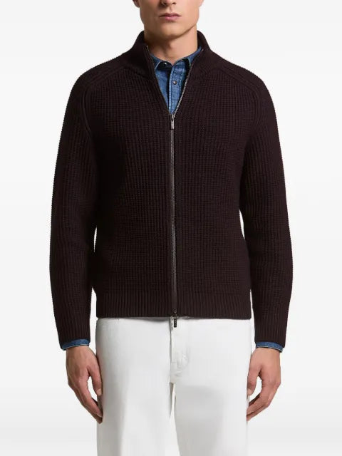 Peserico waffle-knit raglan-sleeve cardigan