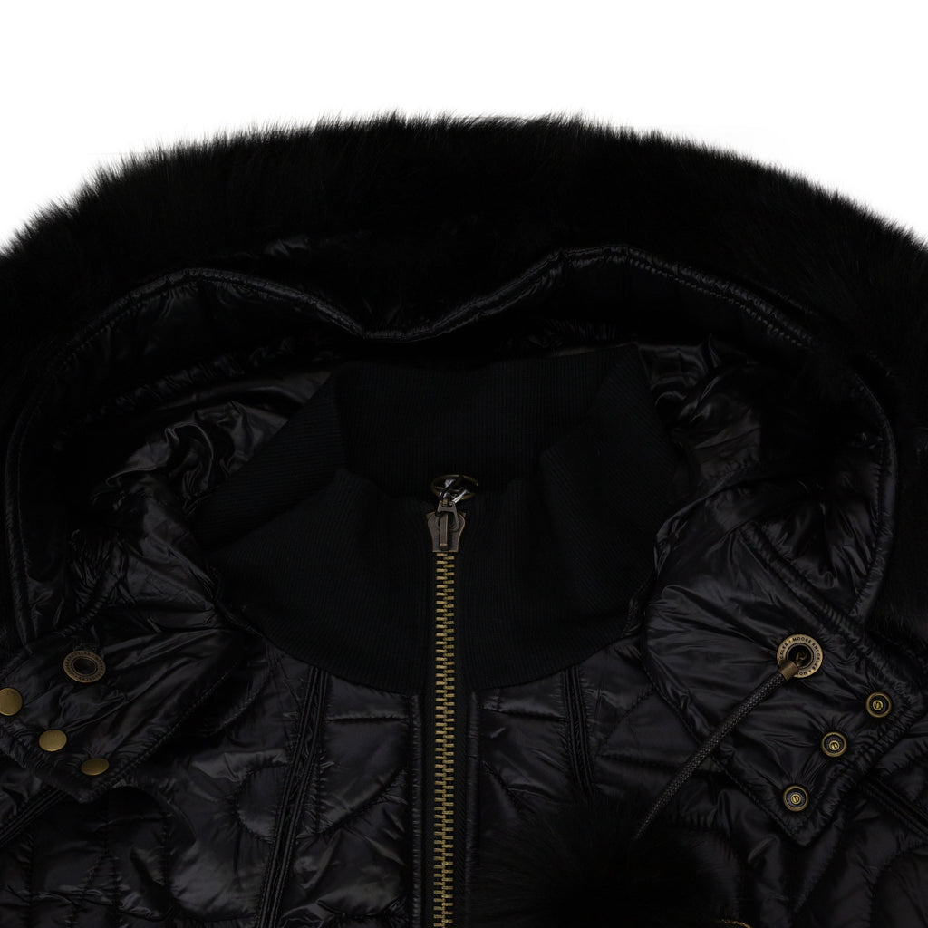Black DM Quilted Bomber Down Jacket