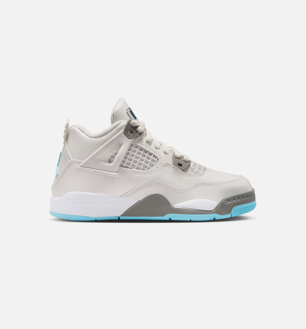 Air Jordan 4 Retro Blue Chill – Preschool Lifestyle Shoe in Photon Dust/Blue Chill/Flat Pewter/White/Blue Tint