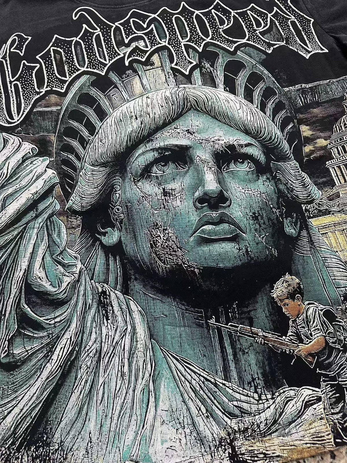 Godspeed Statue of Liberty Graphic T-Shirt