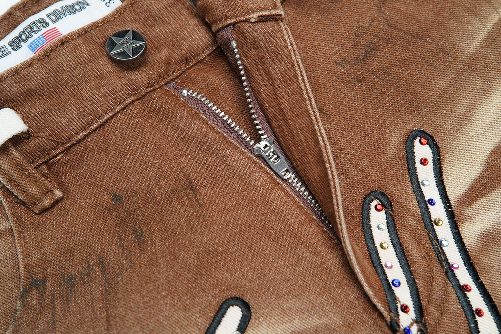 VALLEY Skittles Rhinestone Denim Shorts