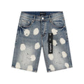Purple Brand Bleach Splatter Denim Shorts
