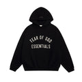 Fear of God Essentials Black Front Graphic Hoodie