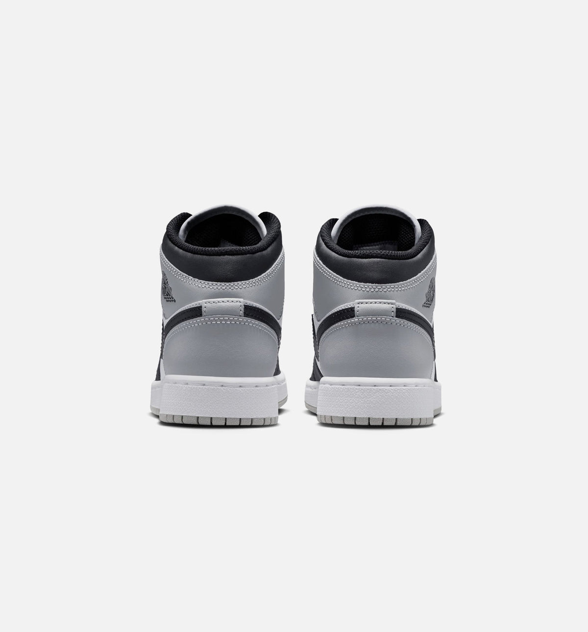Air Jordan 1 Mid Grade School Lifestyle Shoe – White/Light Smoke Grey/Black