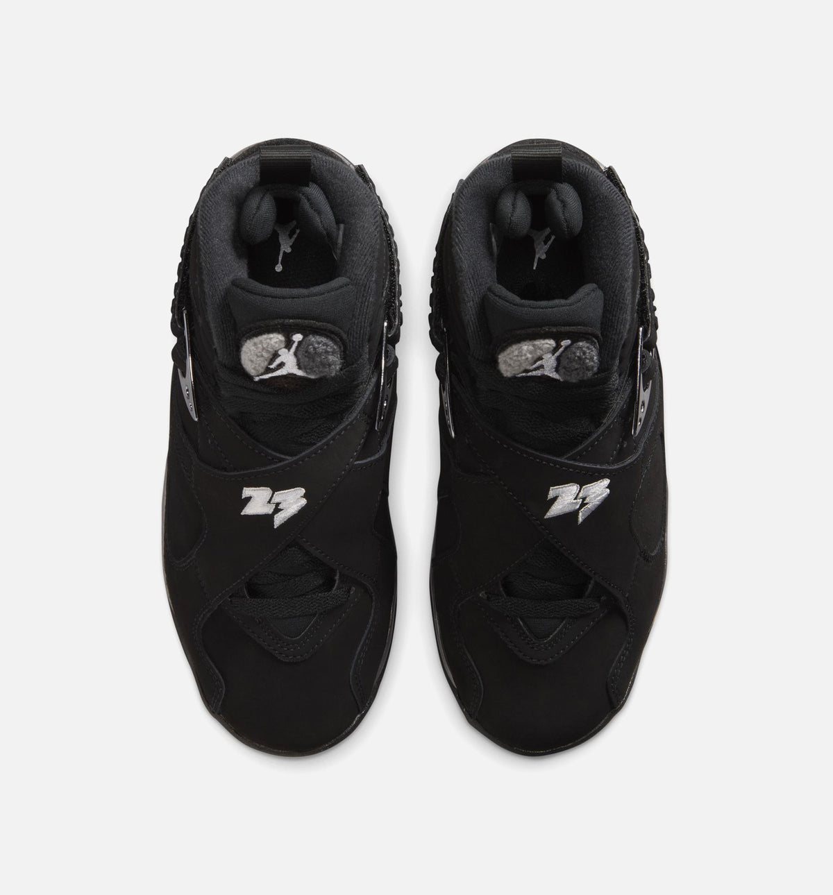 Air Jordan 8 Retro Chrome Black and Light Graphite Grade School Lifestyle Shoe – Black/White/Light Graphite