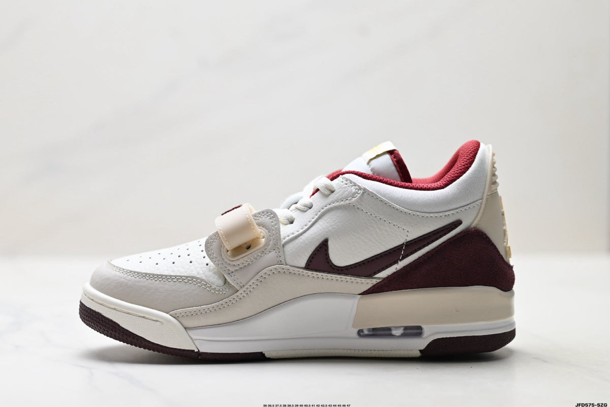 Jordan Legacy 312 Low White Burgundy Red Sneakers
