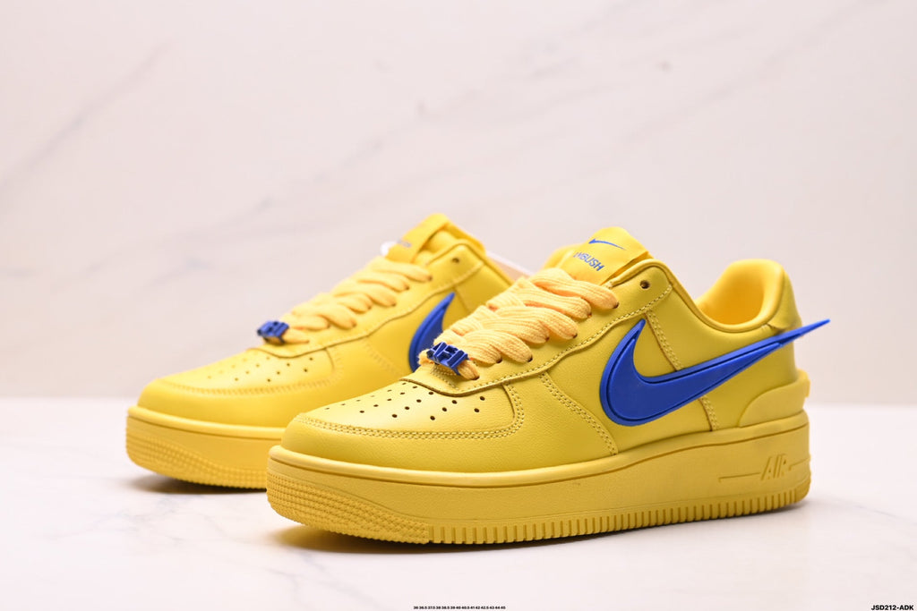 Nike Air Force 1 Low Yellow Royal Blue Unisex Sneakers Style 14