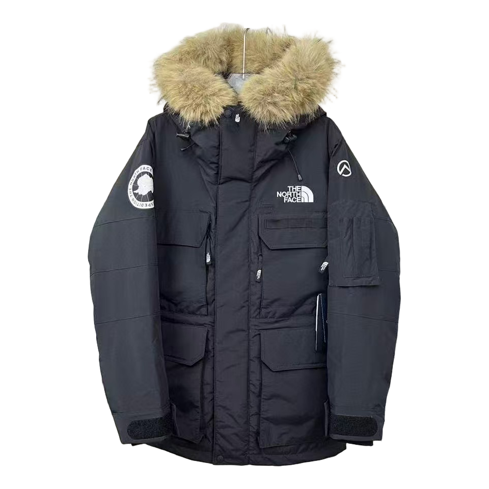 The North Face Four-Pocket Fur-Trim Hooded Parka in Graphite