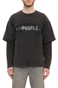 Purple Brand Textured Jersey Long Sleeve Padded Tee