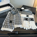 Chanel Black and Ivory Knit Accessory Set